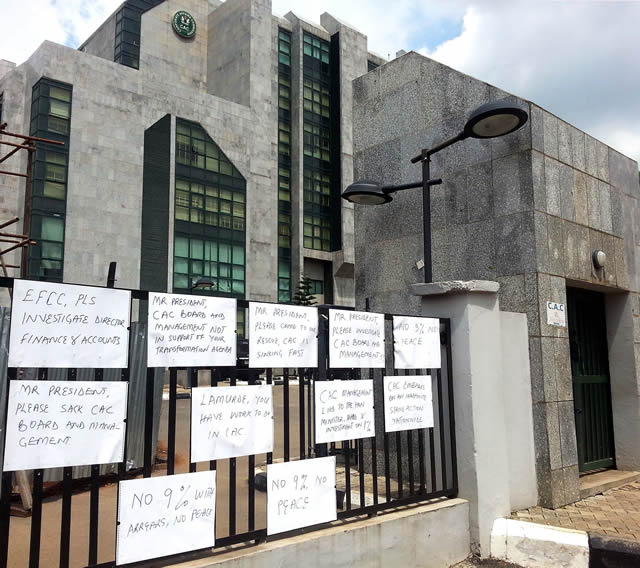 PHOTO NEWS: CAC workers commence indefinite strike in Abuja
