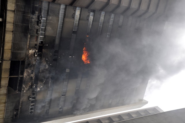 The Mamman Kontagora House, Marina, Lagos on fire…on Wednesday