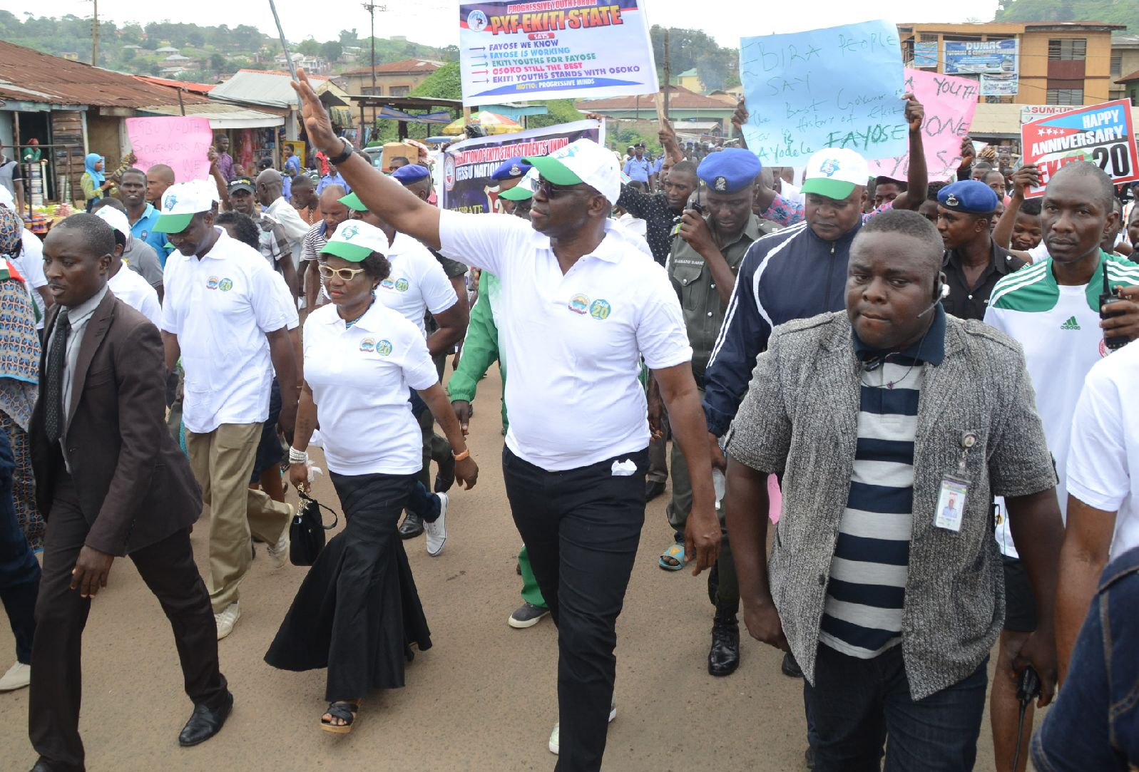 Ekiti @ 20: Fayose stages street walk to celebrate with the people