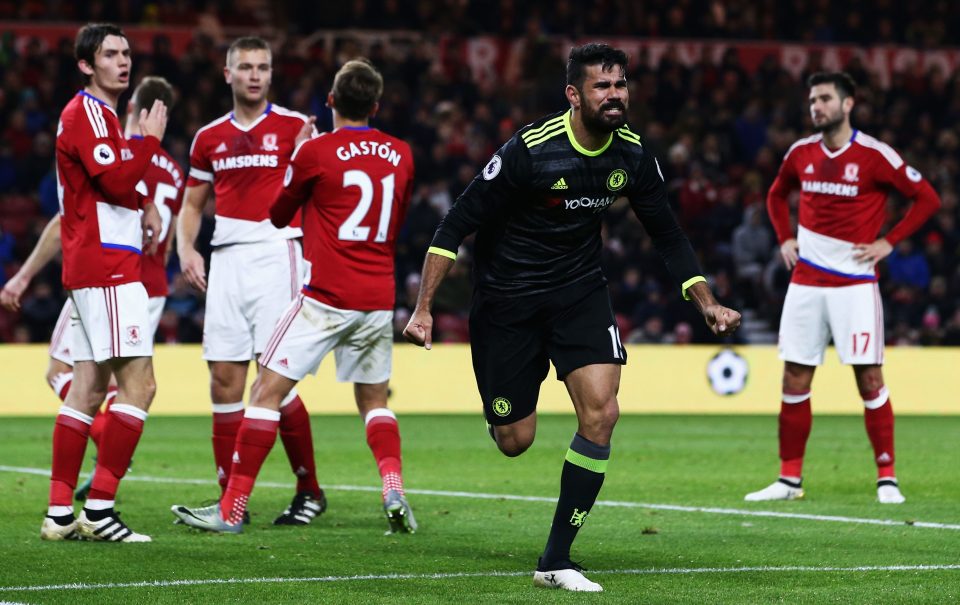 ‘Ruthless’ Diego Costa sees off Middlesbrough,  sends Chelsea top