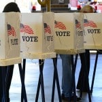 Citizens vote on Election Day at Fire Station #71 in Alhambra, Los Angeles County, on November 6, 2012 in California, as Americans flock to the polls nationwide to decide between President Barack Obama, his Rebuplican challenger Mitt Romney, and a wide range of other issues. Alhambra is one of 6 cities in California's 49th Assembly District, the state's first legislative district where Asian-Americans make up the majority of the population. AFP PHOTO / Frederic J. BROWN        (Photo credit should read FREDERIC J. BROWN/AFP/Getty Images)