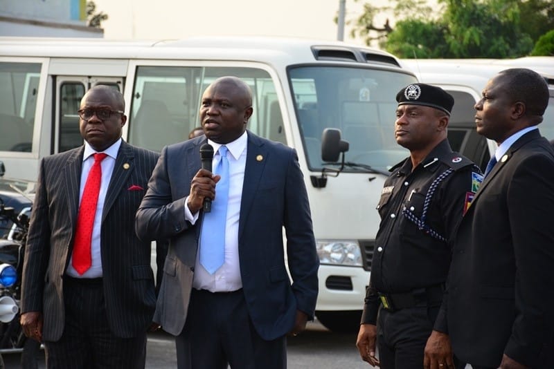 Ambode raises police death insurance benefit to N10m, presents patrol vehicles, power bikes to RRS
