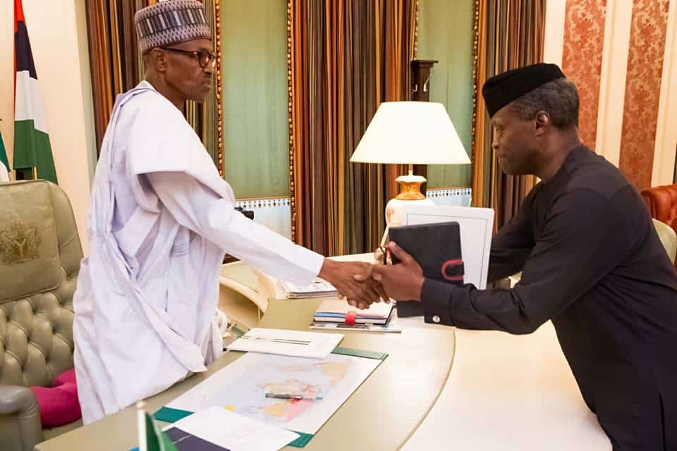 Osinbajo briefs Buhari, says ‘I’m back to my position as Vice-President’