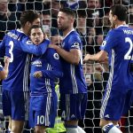 LONDON, ENGLAND - DECEMBER 26:  Eden Hazard of Chelsea celebrates with team mates after scoring his sides second goal during the Premier League match between Chelsea and AFC Bournemouth at Stamford Bridge on December 26, 2016 in London, England.  (Photo by Clive Rose/Getty Images)