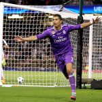 Real Madrid's Cristiano Ronaldo celebrates scoring his side's third goal of the game during the UEFA Champions League Final at the National Stadium, Cardiff.