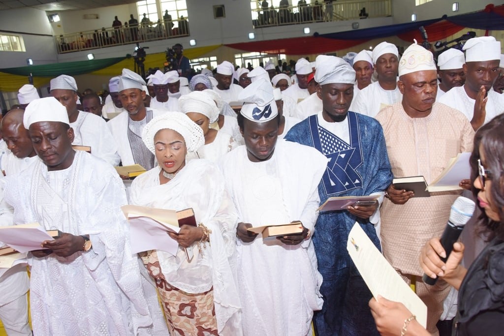 Ambode swears-in 20LGs, 37LCDSs chairmen, backs Appeal Court judgement authorising state to control Inland Waterways