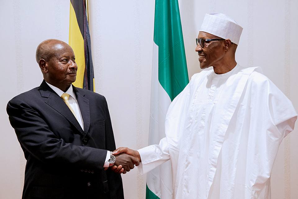 Air, rail links top agenda as Buhari, Museveni meet
