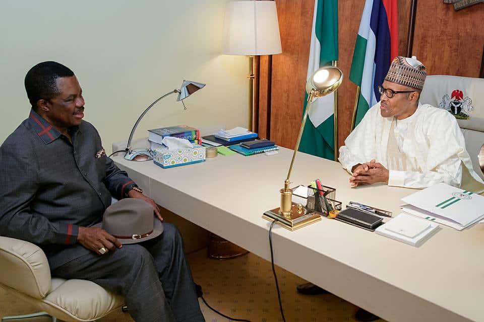Akeredolu visits Buhari, wants deep seaport in Ondo