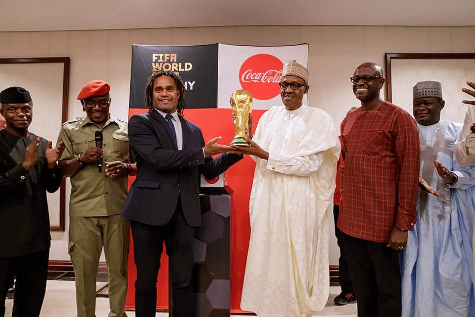 Buhari receives FIFA World Cup trophy