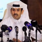 FILE PHOTO: Saad al-Kaabi, chief executive of Qatar Petroleum, gestures as he speaks to reporters in Doha, Qatar, July 4, 2017. REUTERS/Naseem Zeitoon