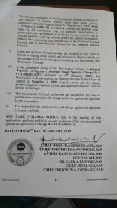 CJN’s arraignment at CCT stalled,  fixed for Jan 22