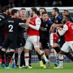 Soccer Football - Premier League - Arsenal v Crystal Palace - Emirates Stadium, London, Britain - October 27, 2019  Crystal Palace and Arsenal players clash  REUTERS/David Klein