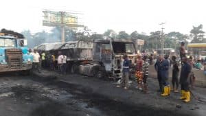 Two killed, six injured, 17 vehicles burnt in Sango-Ota tanker accident