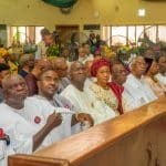 Gowon, Obasanjo, Danjuma, Fashola, others at funeral service for Mobolaji Johnson