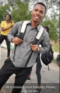 UNIABUJA 500 Level student missing, last seen at Transcorp Hilton