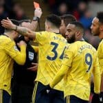 Aubameyang sees red as 10-man Arsenal hold Crystal Palace