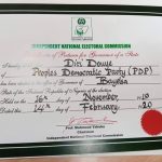 Diri's Certificate of Return