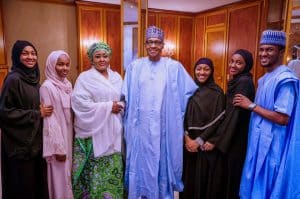 Buhari, Aisha, children, others observe Eid prayer inside Aso Villa