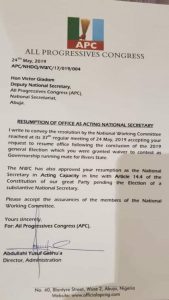 APC crisis: Oshiomhole granted Giadom waiver to contest, says APC National Vice Chairman