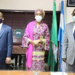 NIMASA D-G Jamoh, Bala-Usman, Bello at meeting of Heads, Maritime Sector Parastatals