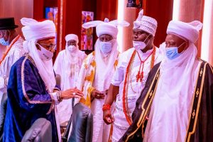Buhari meets Ooni, Sultan, other monarchs, calls for support in addressing youths' demands