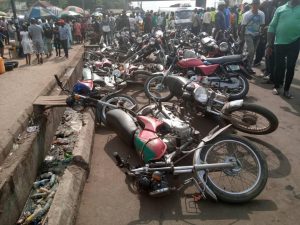 Lagos taskforce impounds 130 motorcycles operating in restricted areas
