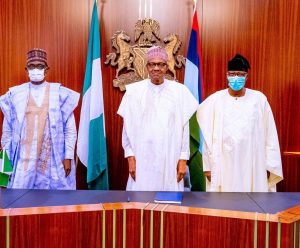 Buhari hosts Gbenga Daniel, Bankole