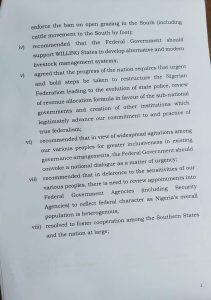 Southern Governors ban open grazing; support restructuring, state police; urge Buhari to address Nigerians on insecurity
