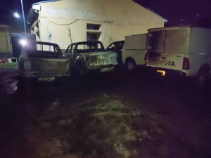 Fire guts INEC headquarters in Enugu,  five operational vehicles  completely burnt