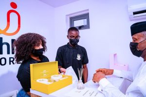 Osinbajo highlights gains of Social Investment Programmes, as Kemi Adeosun opens 'Dash Me Store' in Lagos