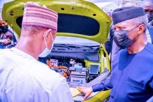 Osinbajo test-drives Nigeria’s first electric car