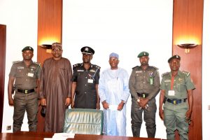 Gambari decorates newly promoted Police Officers at Presidential Villa