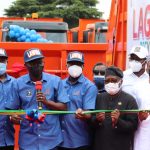 Sanwo-Olu, Jamoh, others at unveiling of 102 new waste collection trucks