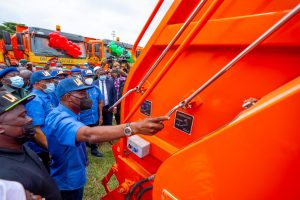 Cleaner Lagos: Sanwo-Olu launches 102 locally-assembled Compactor Trucks, 100 Dino Bins to boost waste collection 