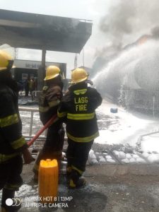 Mobil Petrol Station on fire + Pix