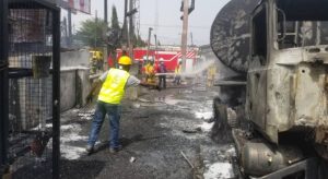 Mobil Petrol Station on fire + Pix