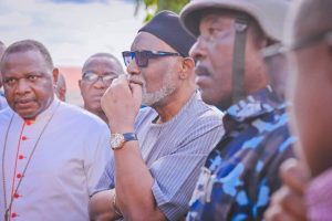 Akeredolu visits scene of Owo massacre, says 'we will get them. I am not boasting'