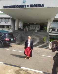 Mild drama as human rights lawyer appears in Supreme Court in traditional attire