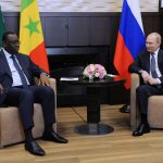 Russia's President Vladimir Putin attends a meeting with Senegal's President Macky Sall, who is currently the chairman of the African Union, at the Bocharov Ruchei state residence in Sochi, Russia June 3, 2022. Sputnik/Mikhail Klimentyev/Kremlin via REUTERS