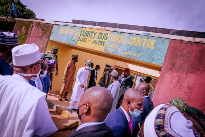 Buhari visits Kuje Prison, says 'I am disappointed with intelligence system'