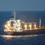 FILE PHOTO: The Sierra Leone-flagged cargo ship Razoni, carrying Ukrainian grain, is seen in the Black Sea off Kilyos, near Istanbul, Turkey August 2, 2022. REUTERS/Yoruk Isik/File Photo