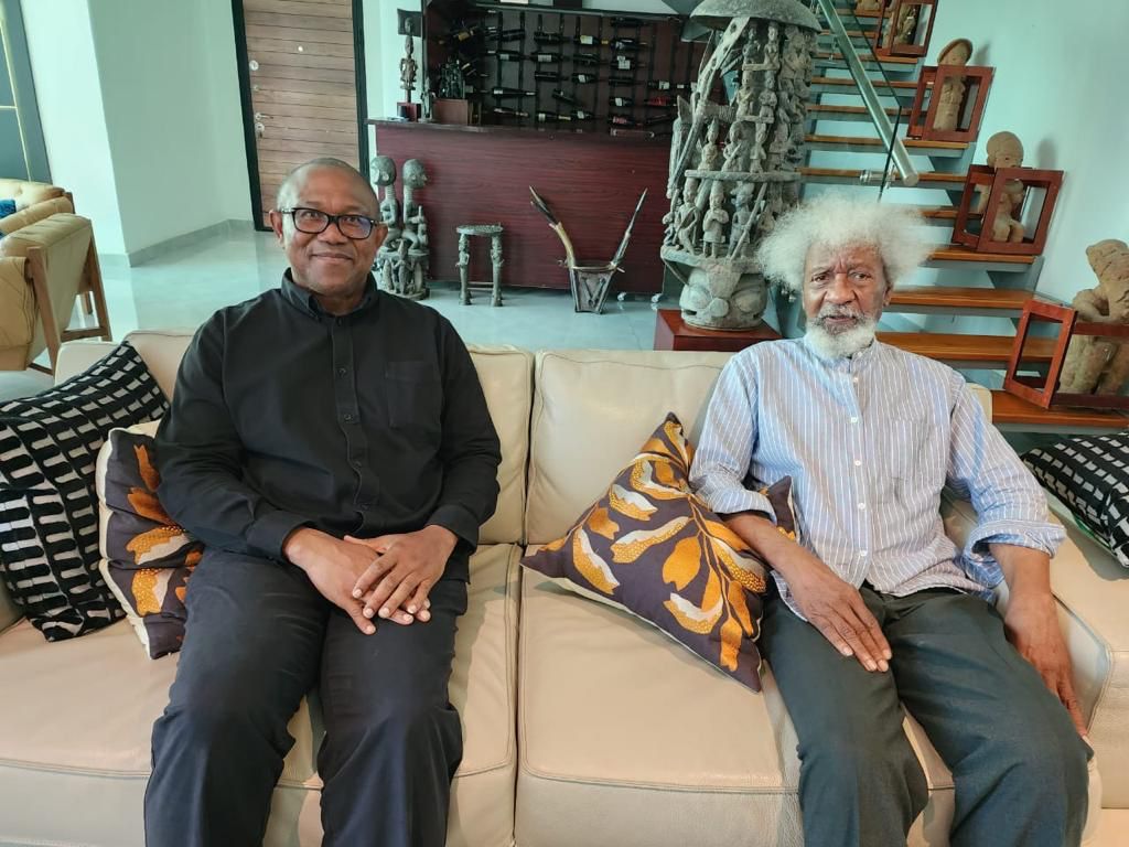 Peter Obi visits  Soyinka, says ‘you are a father I hold in very high esteem’