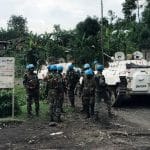 United Nations Organization Stabilization Mission in the Democratic Republic of the Congo (MONUSCO) peacekeepers gather as they patrol areas affected by the recent attacks by M23 rebels fighters near Rangira in North Kivu in the east of the Democratic Republic of Congo, March 29, 2022. REUTERS/Djaffar Sabiti