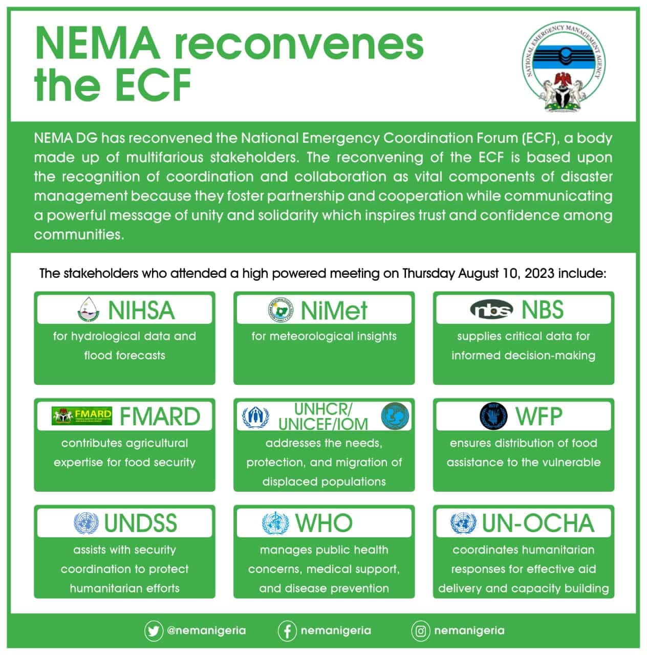 NEMA  prioritising collaboration and resilience building
