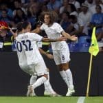 Soccer Football - Serie A - Napoli v Lazio - Stadio Diego Armando Maradona, Naples, Italy - September 2, 2023 Lazio's Matteo Guendouzi celebrates scoring a goal which was later disallowed REUTERS/Ciro De Luca