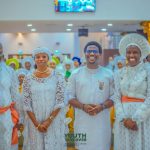 L-R: Rev. (Dr) Ademuyiwa Ajayi; Wife of Oyo State Commissioner for Youth and Sports, Chioma Fakorede; Oyo State Commissioner for Youth and Sports, Dr. Seun Fakorede and Founder of the Love of Christ Generation Church, Cherubim and Seraphim, Reverend Mother Esther Abimbola Ajayi at the Youth TakeOver, Season 2.0 in Lagos.