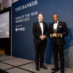 L-R: Financial Times(FT) Africa Editor, John Everingon and  Group Managing Director/CEO, Oliver Alawuba with the Bank of the Year Africa 2023, along with  Bank of the Year Awards won by UBA Group’s subsidiaries  in Cameroon, Chad, Ghana, Cote d’Ivoire, Mozambique, Republic of Congo, Sierra Leone, Tanzania,  during the Bankers Awards 2023, organized by The Banker, a publication of Financial Times Group, London on Thursday in London, United Kingdom.