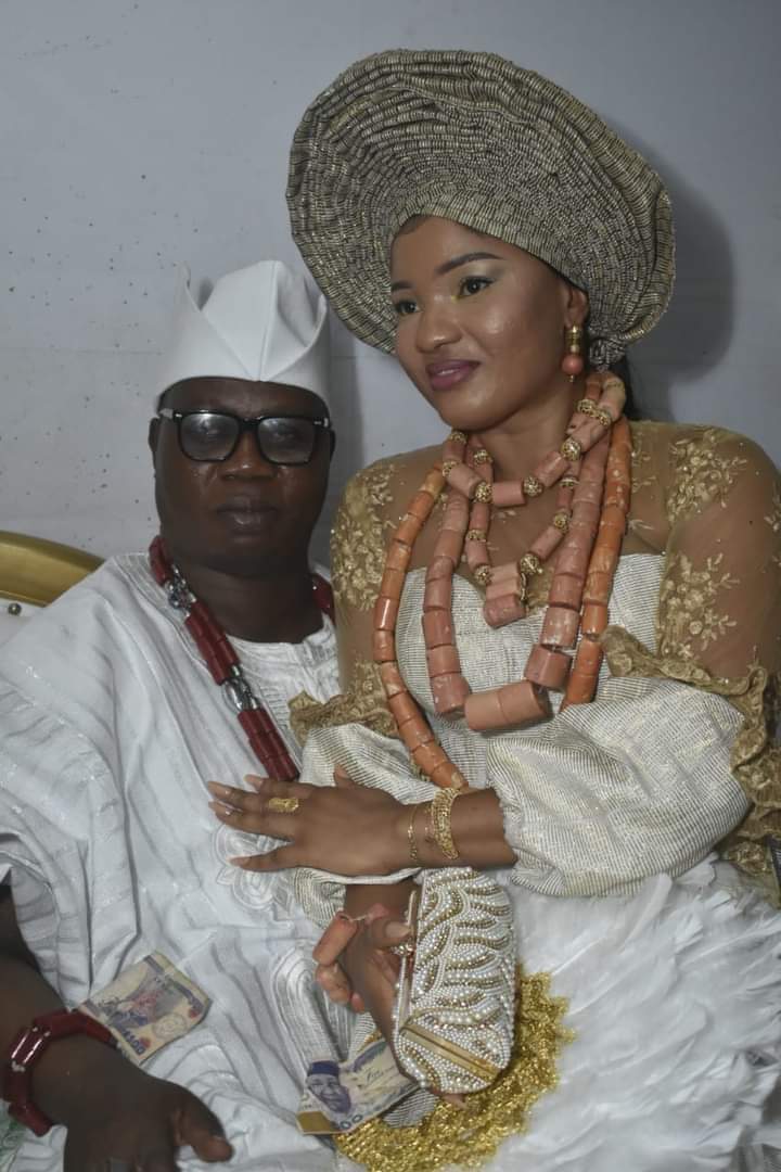 Unveiled! Aare Gani Adams’ new wife (see pix of wedding with ex-Miss Delta)