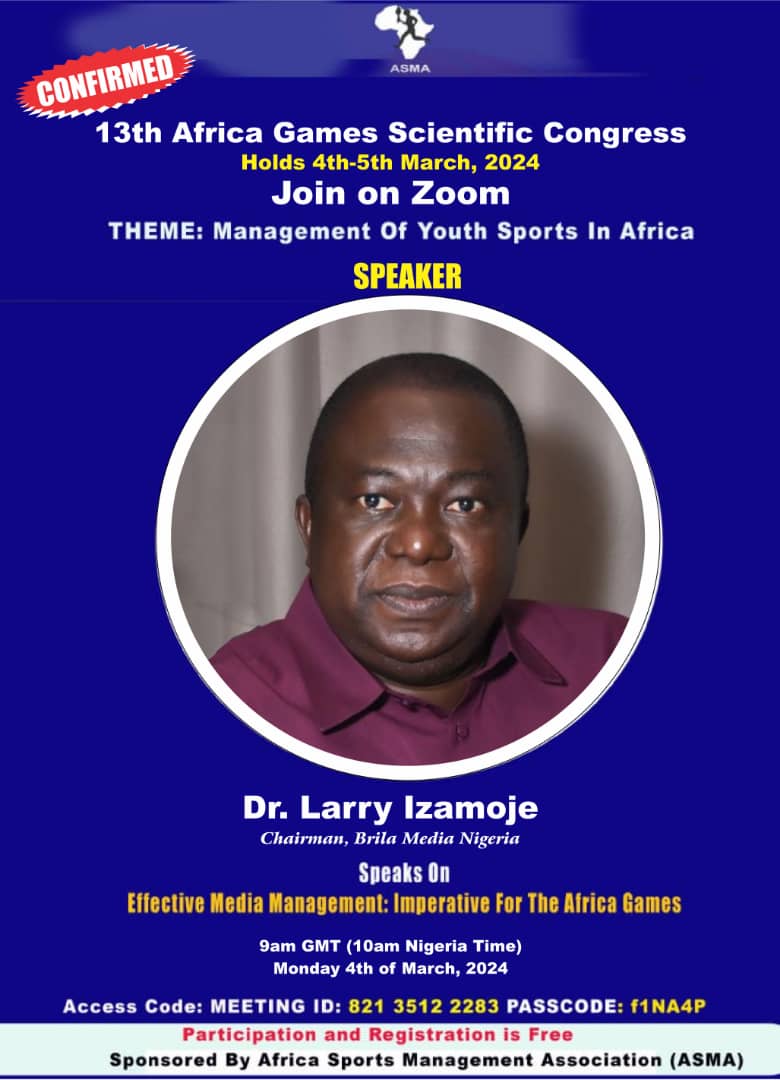 Larry Izamoje, others to headline Africa Games 2024 Scientific Congress