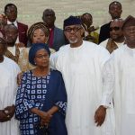 L-R: Former President Olusegun Obasanjo; wife of the deceased, Chief (Mrs) Modupe Soleye; Ogun State Governor, Prince Dapo Abiodun and the Minister of Finance and Coordinating Minister for the Economy, Mr. Wale Edun during the funeral service for Dr. Onaolapo Soleye at Owu Baptist Church, Abeokuta, Ogun State...on Friday.